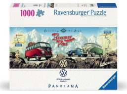 RAVENSBURGER Panoramatické puzzle Přes Alpy s VW 1000 dílků