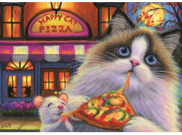 RAVENSBURGER Puzzle Pizza pro kočku - rozmanitost chutí 35 dílků