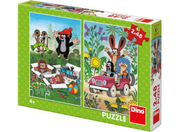 Dino Puzzle Krtek se raduje 2x48 dílků