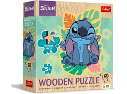 TREFL Dřevěné obrysové puzzle Stitch 50 dílků