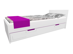 Dětská postel se šuplíkem - BOSTON 200x90 cm - tmavě fialová