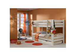 Dětská PATROVÁ postel BARČA PLUS 200x90 cm se šuplíky - bílá