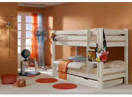 Dětská PATROVÁ postel BARČA PLUS 200x90 cm se šuplíky - bílá
