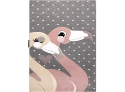 Dětský kusový koberec Petit Flamingos hearts grey