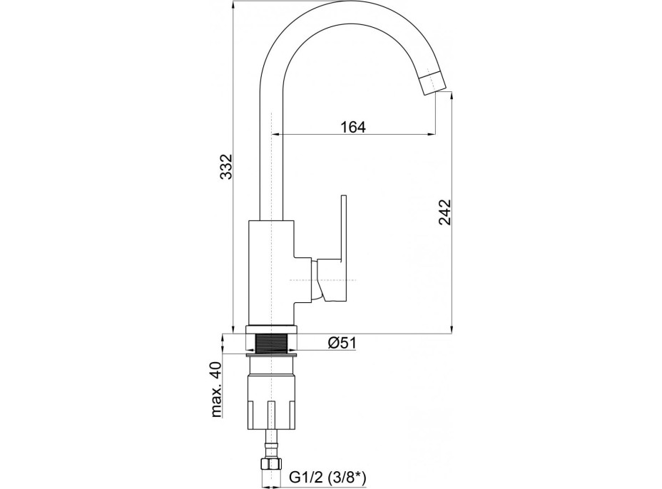 Dřezová baterie AXE-33 Černý granit