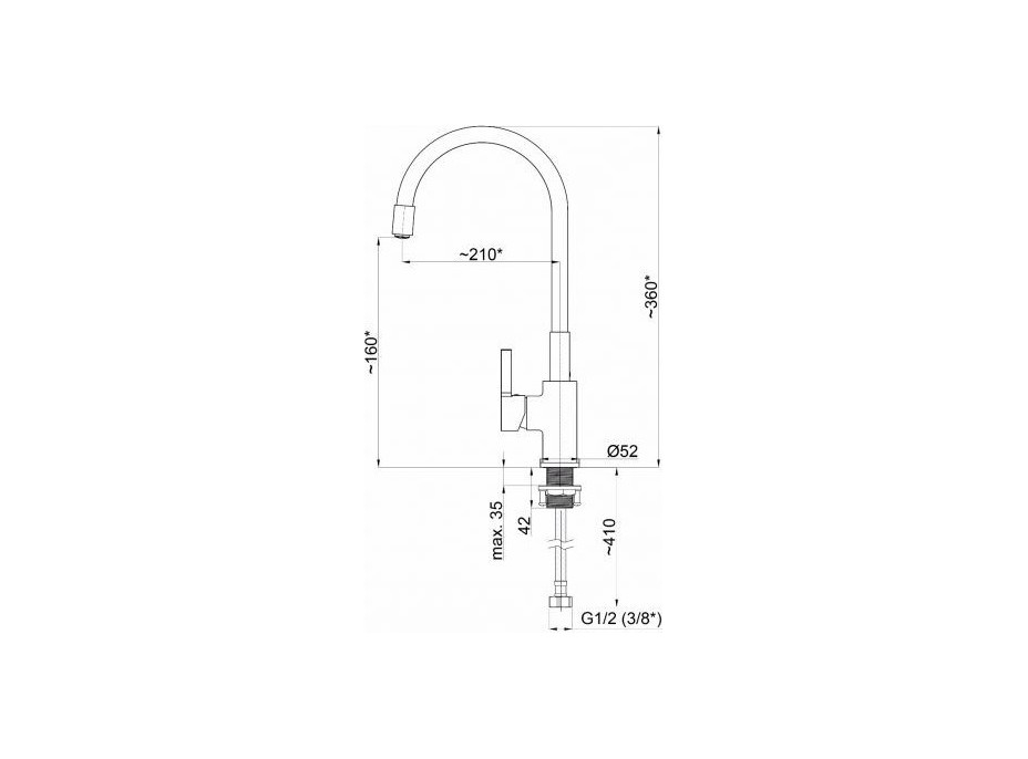 Dřezová baterie FLEXY-33 Černá