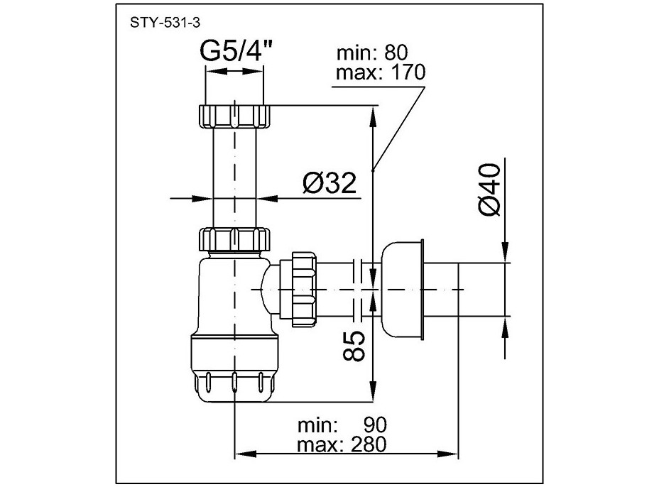 Umyvadlový sifon STY-531-3