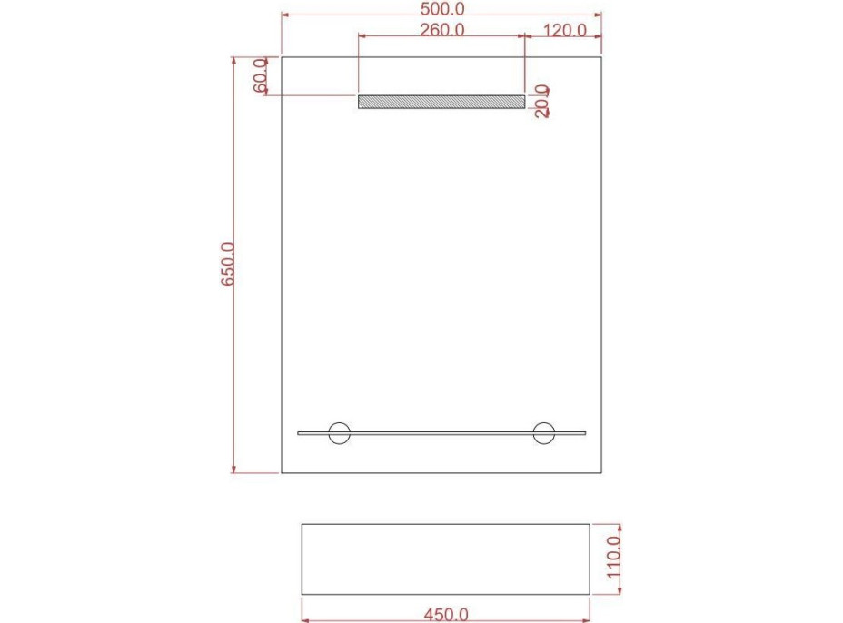 Zrcadlo s LED osvětlením LINEA II