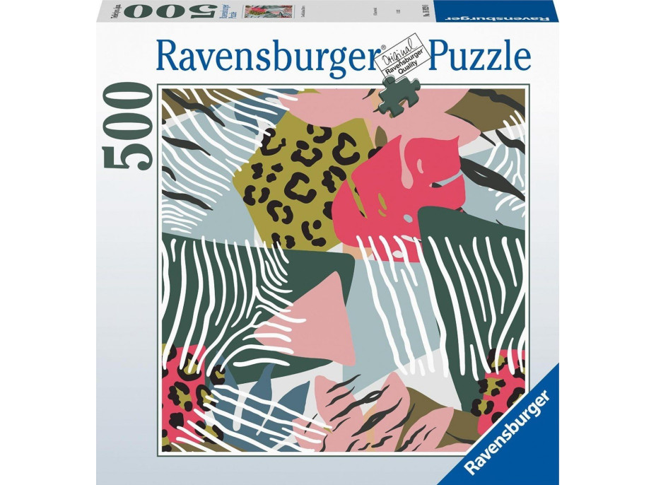 RAVENSBURGER Čtvercové puzzle Zvířecí vzory 500 dílků