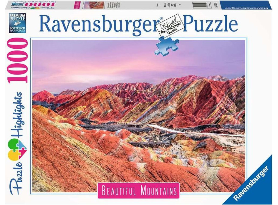 RAVENSBURGER Puzzle Dechberoucí hory: Duhové hory, Čína 1000 dílků