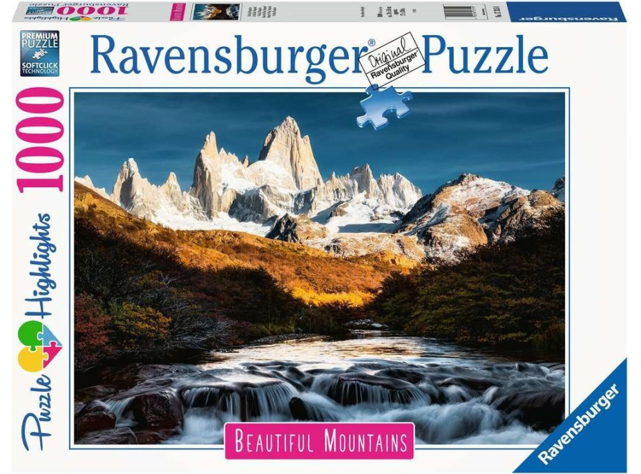 RAVENSBURGER Puzzle Dechberoucí hory: Mount Fitz Roy, Patagonie 1000 dílků