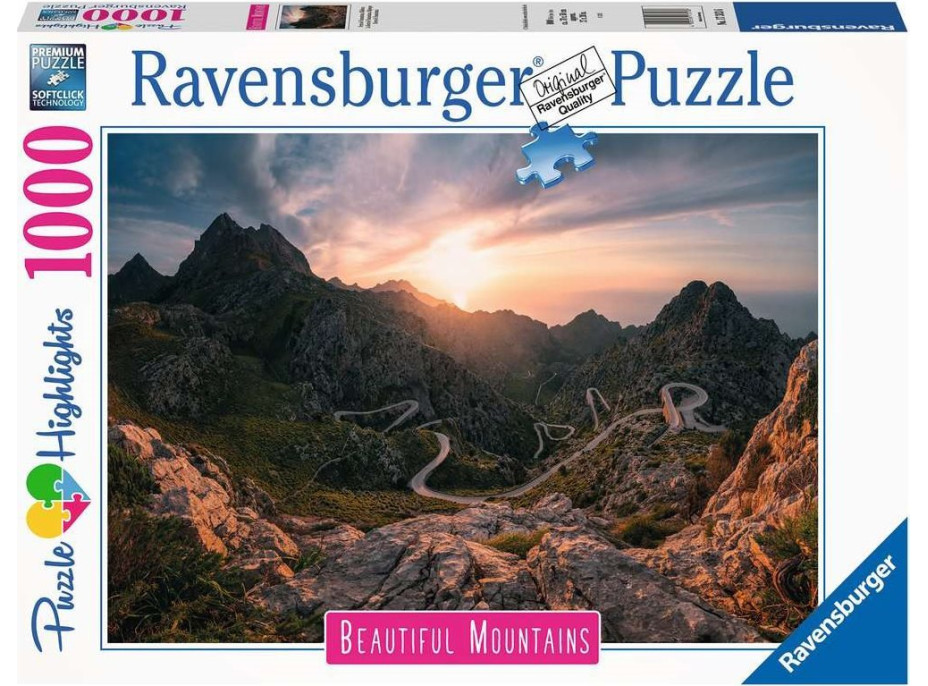 RAVENSBURGER Puzzle Dechberoucí hory: Pohoří Serra de Tramuntana, Malorka 1000 dílků