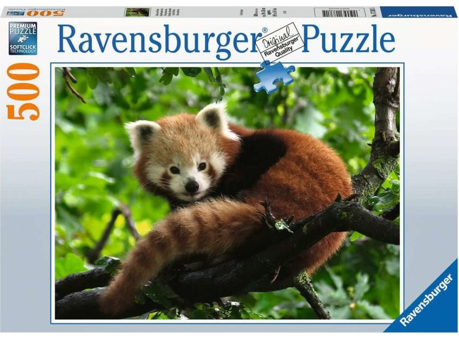 RAVENSBURGER Puzzle Panda červená 500 dílků