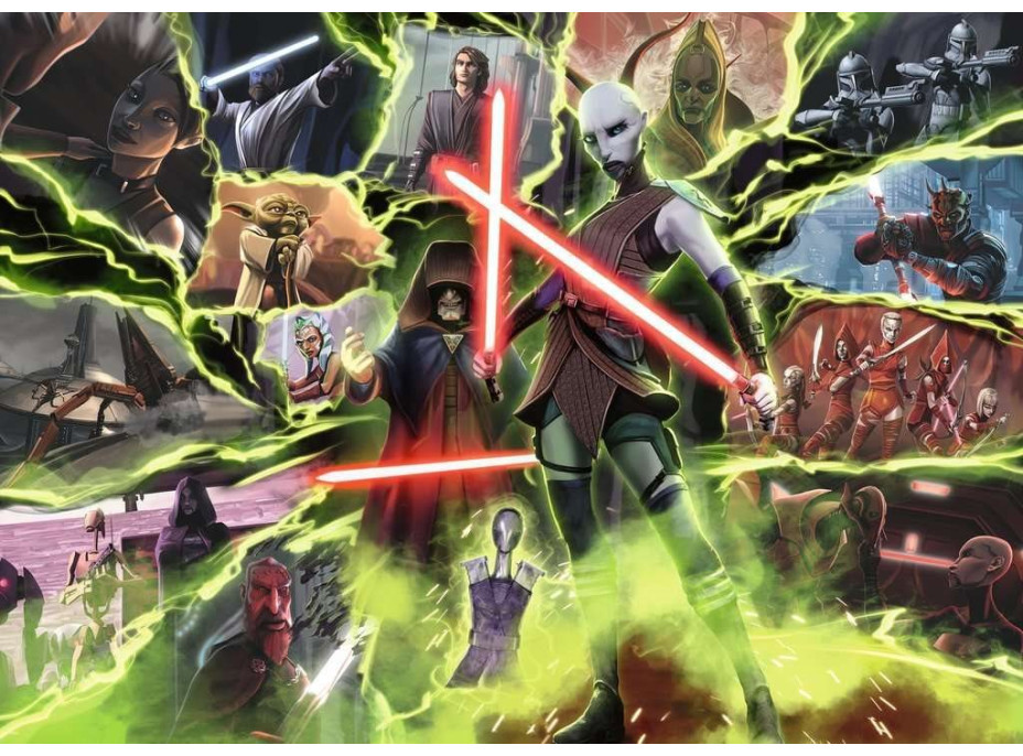 RAVENSBURGER Puzzle Star Wars Záporáci: Asajj Ventress 1000 dílků