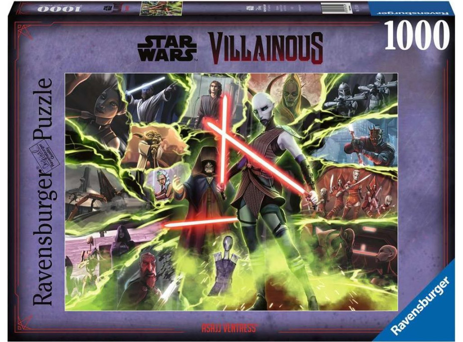 RAVENSBURGER Puzzle Star Wars Záporáci: Asajj Ventress 1000 dílků