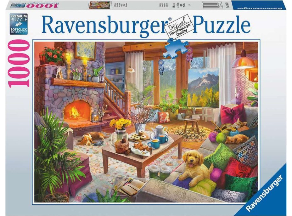 RAVENSBURGER Puzzle Útulná chata 1000 dílků