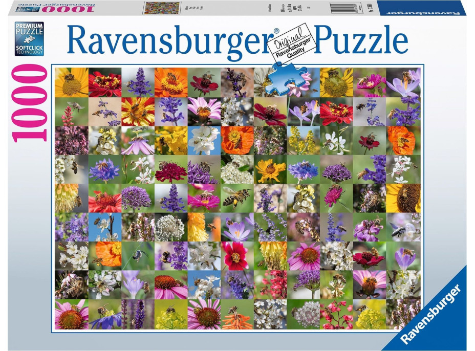 RAVENSBURGER Puzzle Včely na květinách 1000 dílků