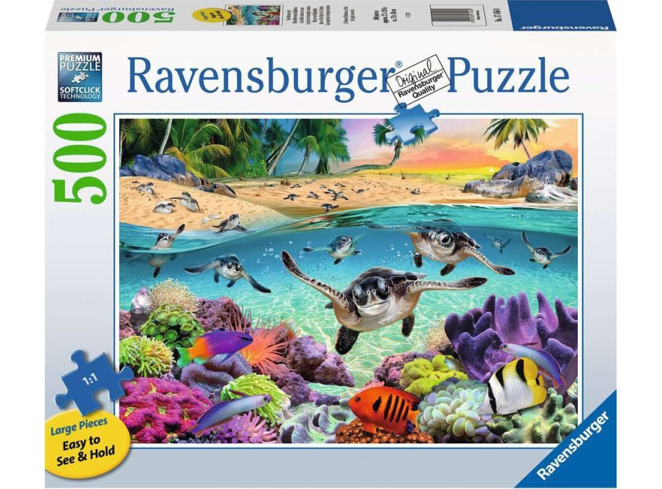 RAVENSBURGER Puzzle Želví mláďata XXL 500 dílků