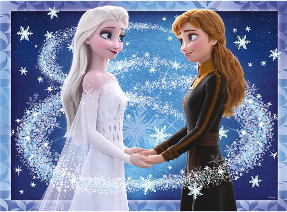 RAVENSBURGER Svítící puzzle Ledové království: Sestry Anna a Elsa 500 dílků