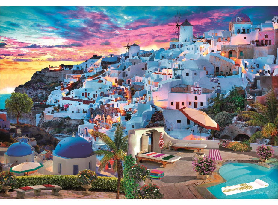 CLEMENTONI Puzzle Pohled na Santorini 500 dílků