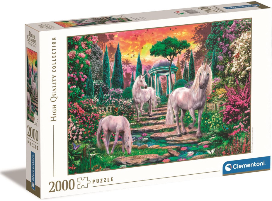 CLEMENTONI Puzzle Typičtí zahradní jednorožci 2000 dílků