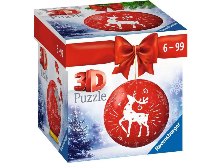 RAVENSBURGER Puzzleball Vánoční ozdoba červená 54 dílků