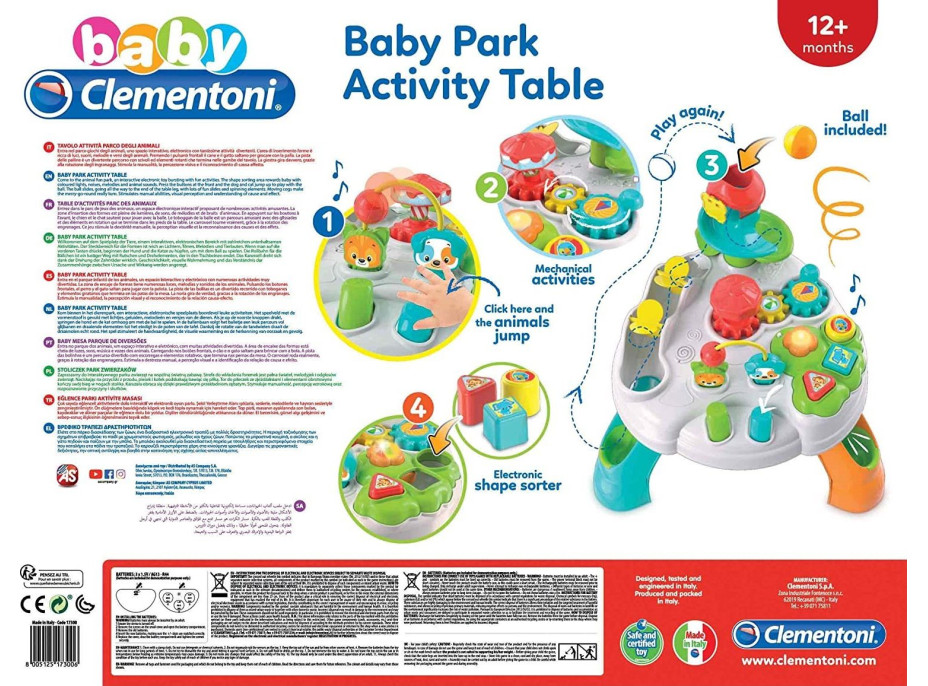 CLEMENTONI BABY Interaktivní hrací stolek Activity Park se světly a zvuky