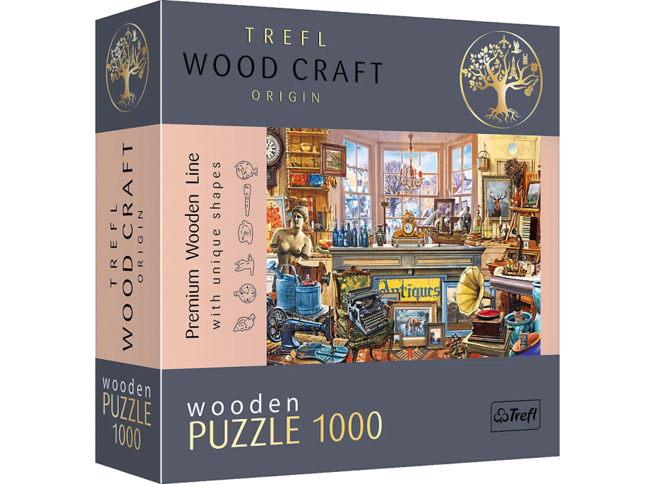 TREFL Wood Craft Origin puzzle Starožitnictví 1000 dílků