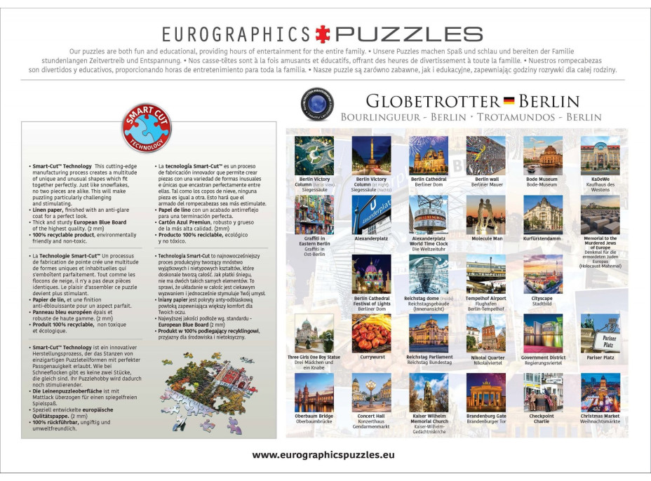 EUROGRAPHICS Puzzle Světoběžník - Berlín 1000 dílků