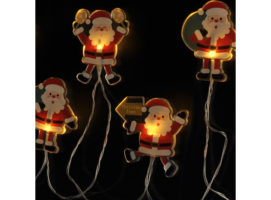 LED okenní řetěz Santa - 6 LED - přísavný - 120cm