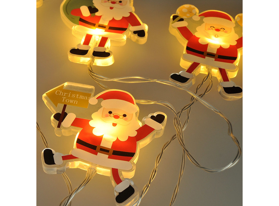 LED okenní řetěz Santa - 6 LED - přísavný - 120cm