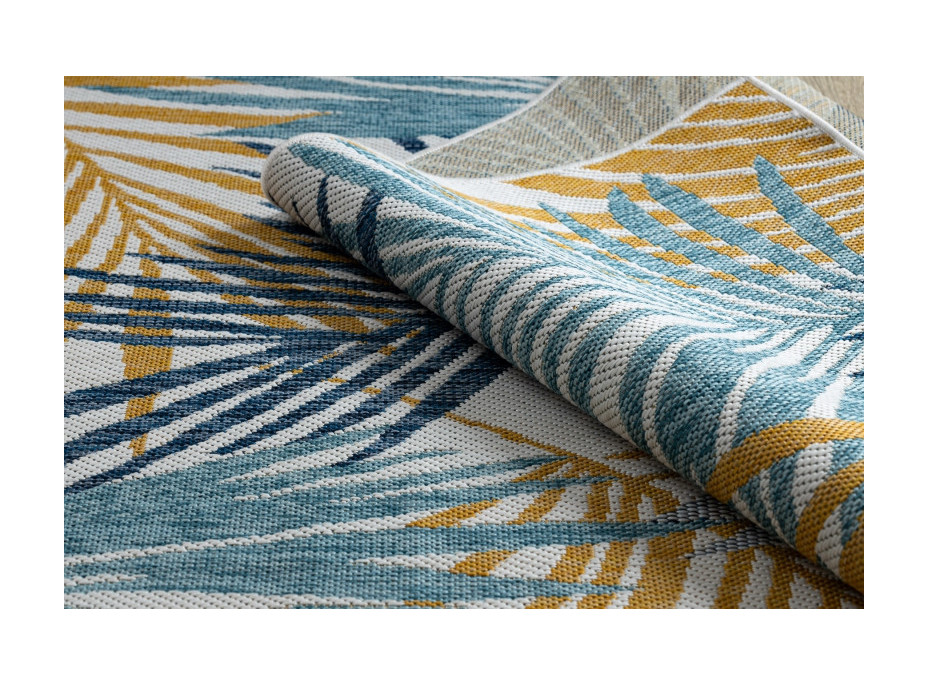 Kusový koberec Cooper Sisal Palm leaves 22258 ecru/navy