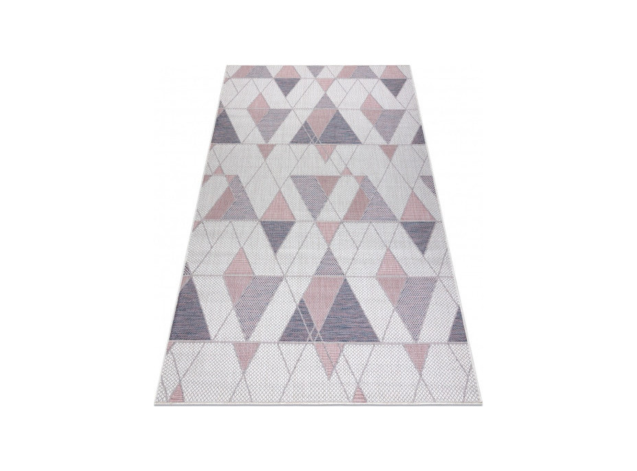 Kusový koberec Sion Sisal Triangles 3006 ecru/pink