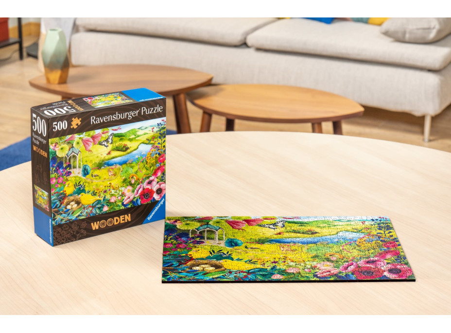 RAVENSBURGER Dřevěné puzzle Divoká zahrada 500 dílků