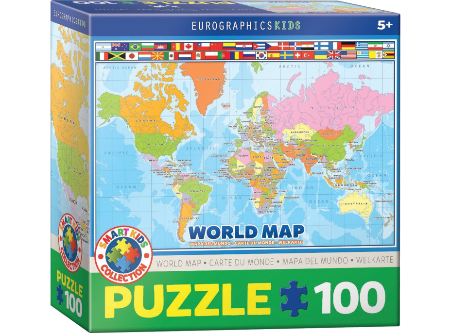 EUROGRAPHICS Puzzle Mapa světa 100 dílků