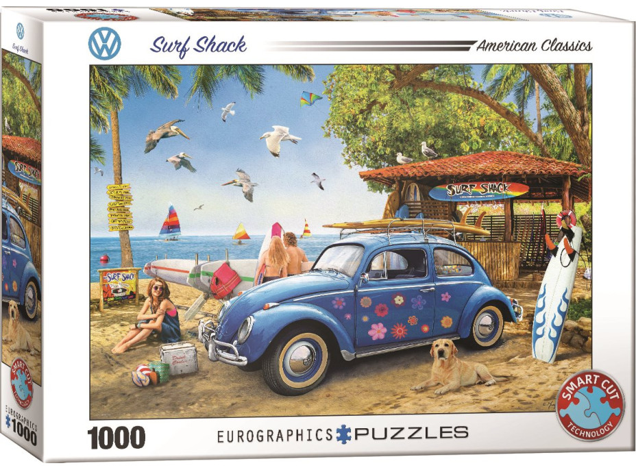 EUROGRAPHICS Puzzle VW Brouk a surfaři 1000 dílků