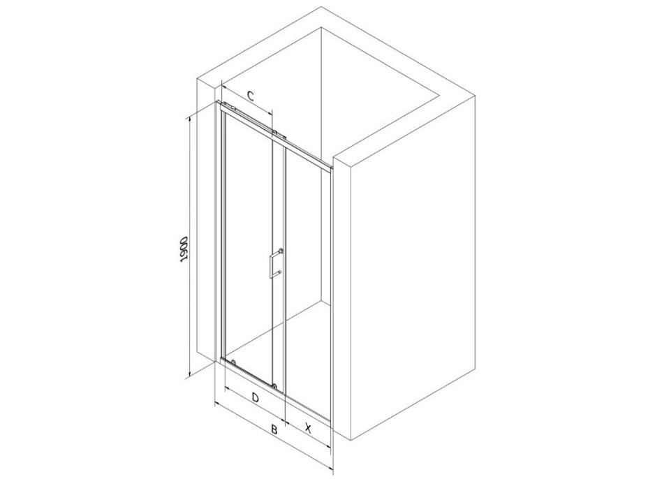 Sprchové dveře MAXMAX MEXEN APIA 110 cm, 845-110-000-01-00