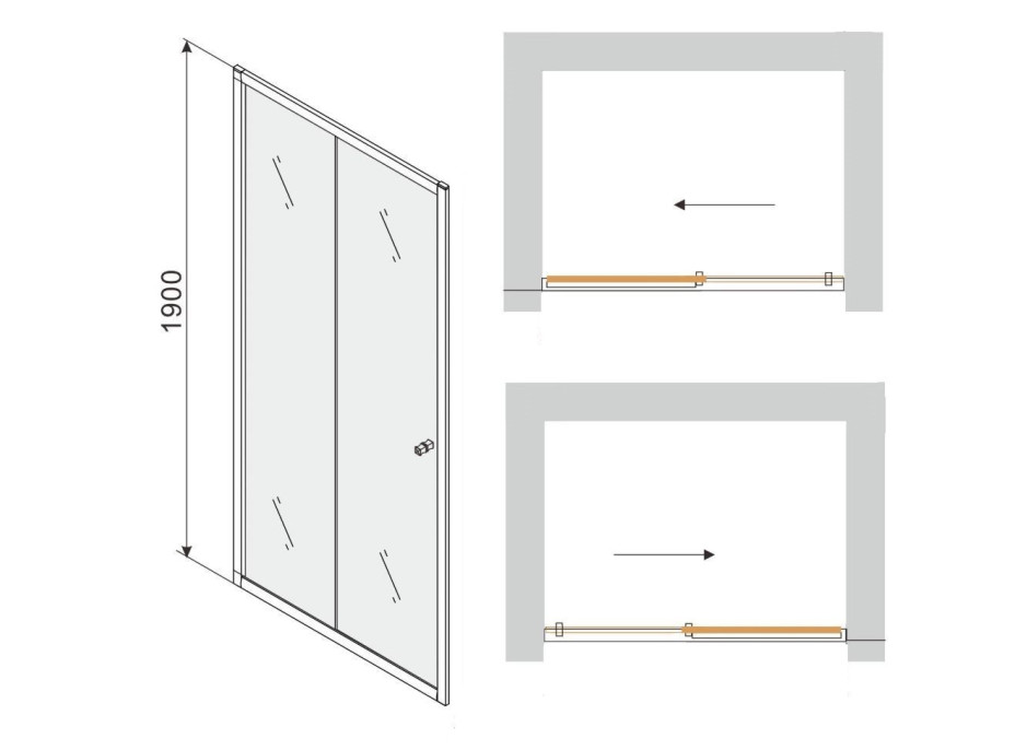 Sprchové dveře MAXMAX MEXEN APIA 125 cm - STRIPE, 845-125-000-01-20