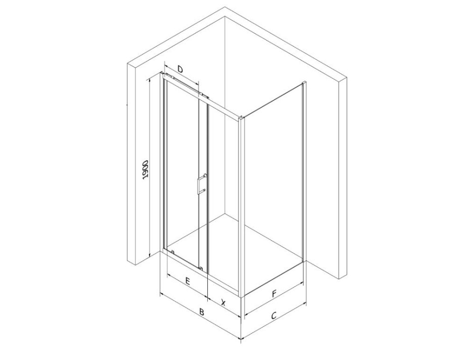 Sprchový kout MEXEN APIA - 95x80 cm - BLACK