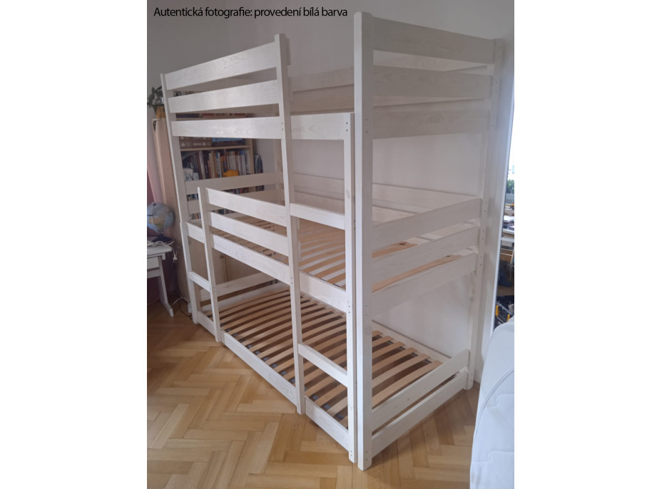 Dětská třípatrová postel ALBERT 200x90 cm + matrace ZDARMA!