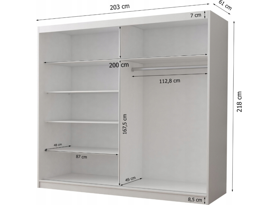 Šatní skříň VARIO II 203 (více variant)