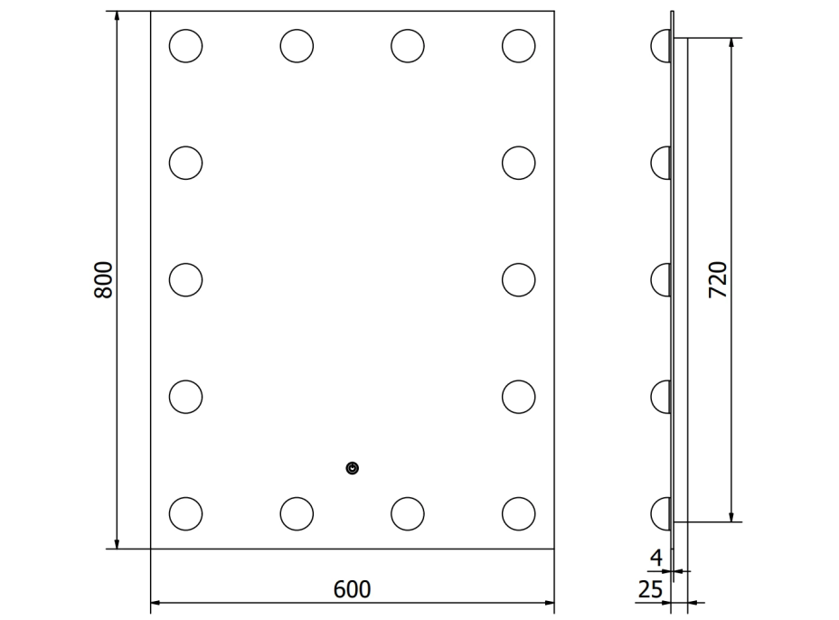 Obdélníkové zrcadlo MEXEN DONA 60x80 cm - s LED podsvícením a vyhříváním, 9818-060-080-611-00