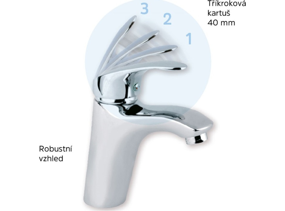 Kuchyňská dřezová baterie SONÁTA - vyhnuté ramínko 21 cm - chromová