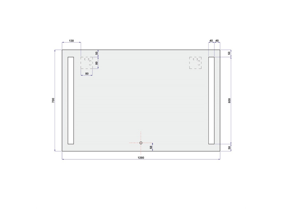 Zrcadlo 120x70 cm s LED osvětlením