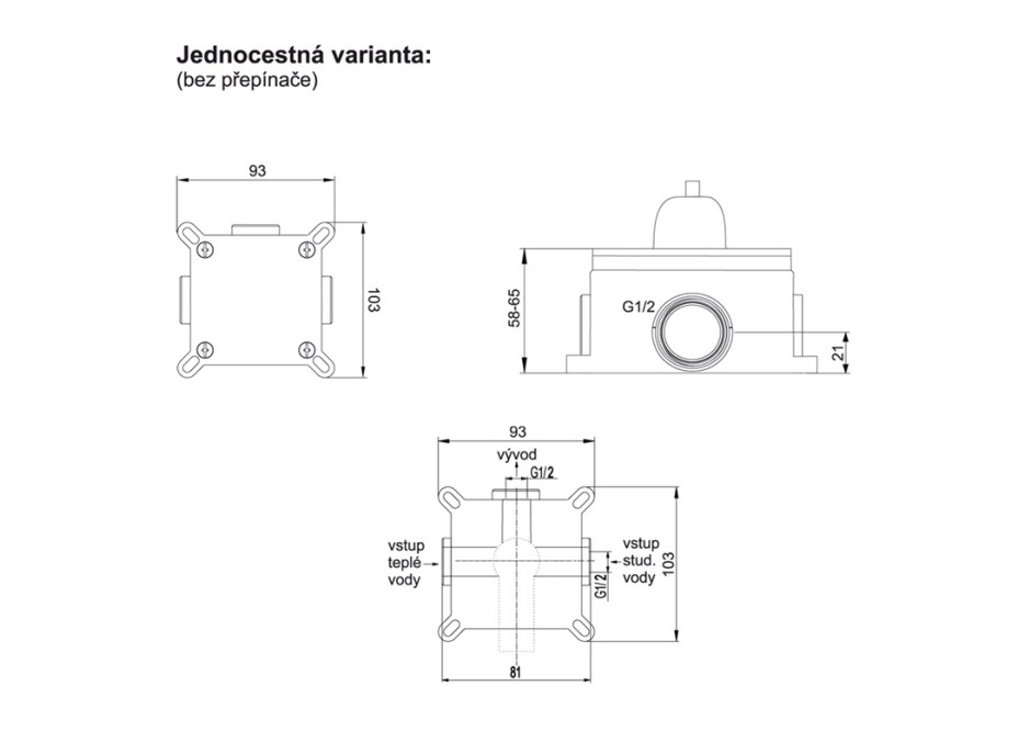 Podomítková bidetová baterie VIANA se sprškou - chromová