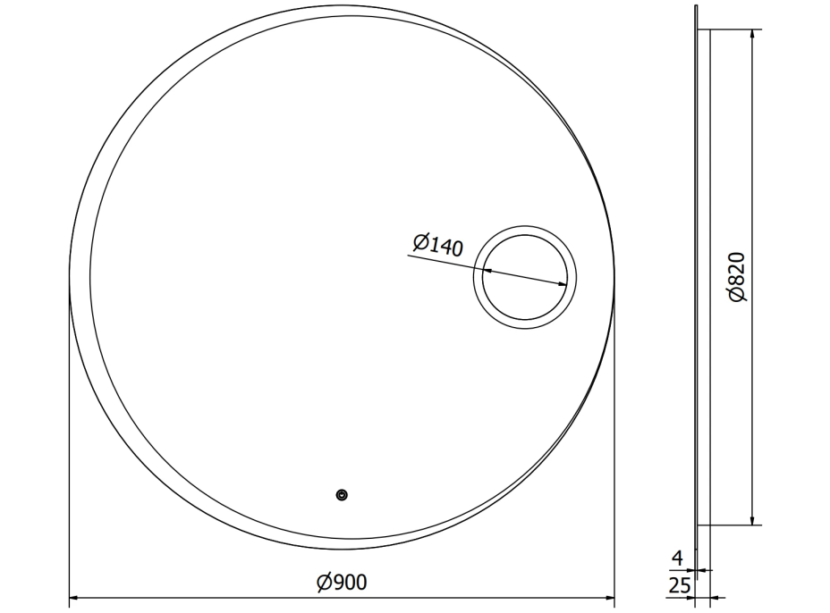 Kulaté zrcadlo MEXEN ELLA 100 cm - s LED podsvícením, zvětšovací lupou a vyhříváním, 9811-100-100-611-00