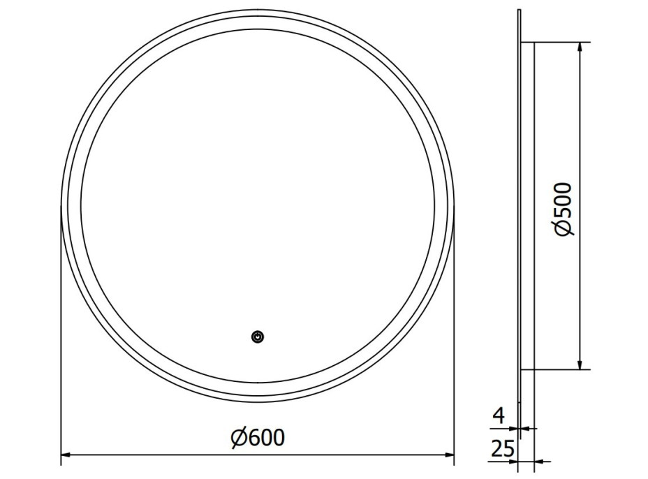 Kulaté zrcadlo MEXEN GOBI 60 cm - s LED podsvícením a vyhříváním, 9801-060-060-611-00