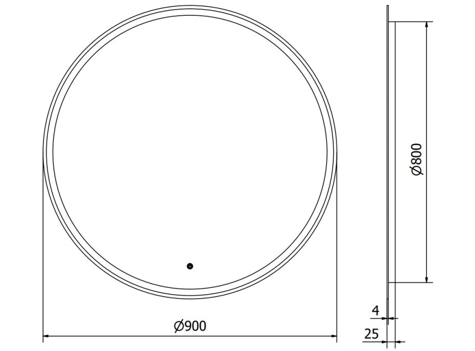 Kulaté zrcadlo MEXEN GOBI 90 cm - s LED podsvícením a vyhříváním, 9801-090-090-611-00