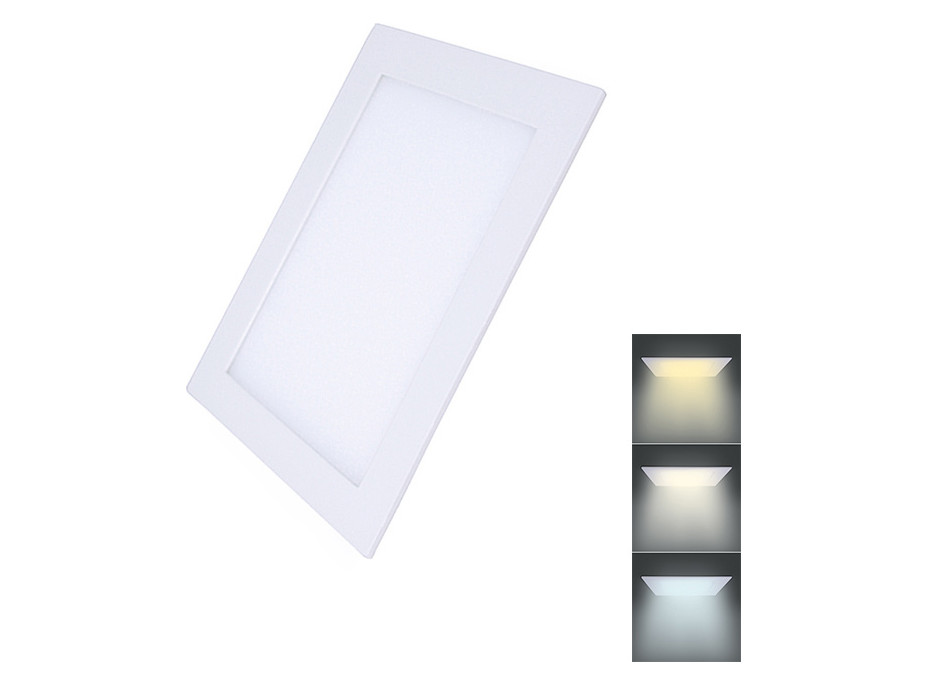 LED mini panel CCT, podhledový, 12W, 900lm, 3000K, 4000K, 6000K, čtvercový