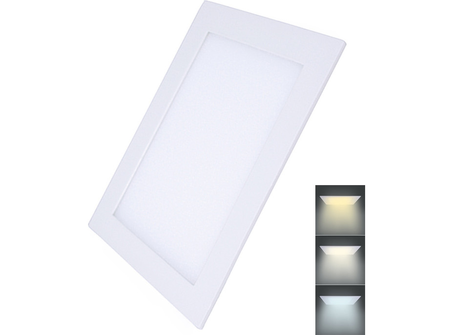 LED mini panel CCT, podhledový, 24W, 1800lm, 3000K, 4000K, 6000K, čtvercový